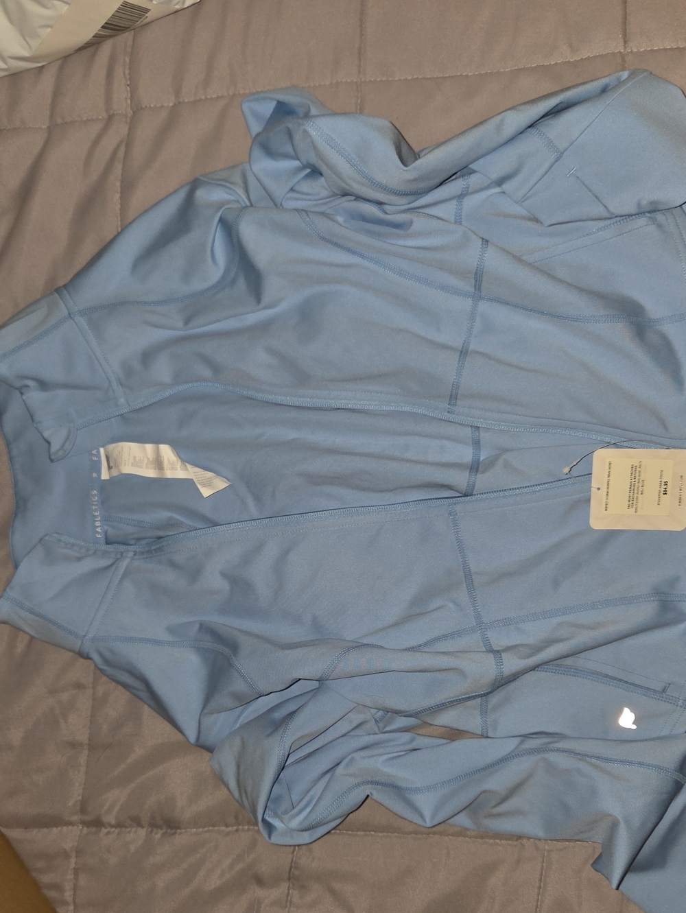 Fabletics Sky Blue Full-Zip Athletic Jacket